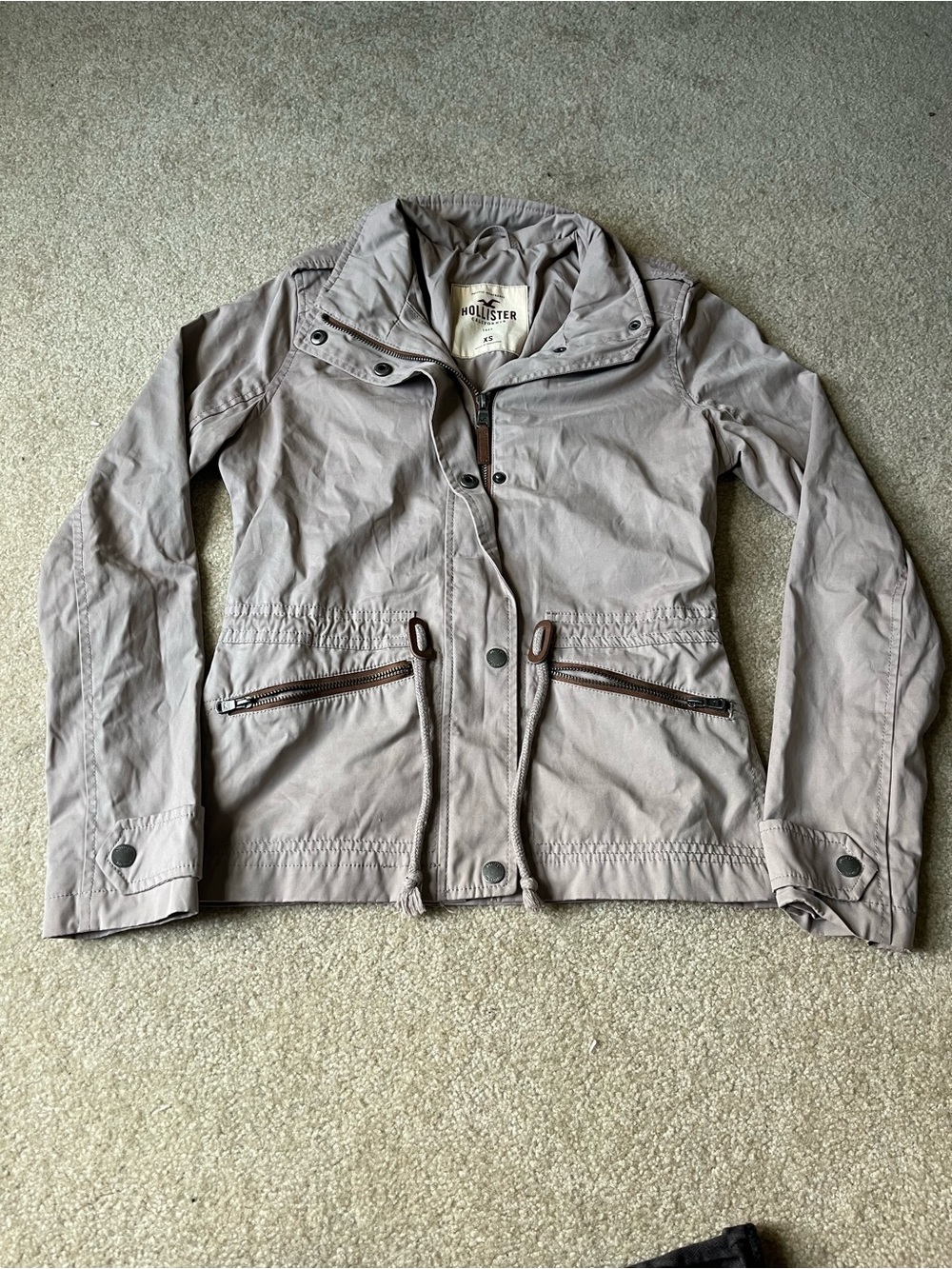 Hollister Women's Light Taupe Utility Anorak Jacket